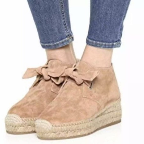 Rag & Bone Gena Ginger Brown Suede Leather Espadrille Tie Ankle Boots Size 7 - Picture 3 of 14